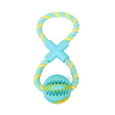 China Factory Direct Sale Outdoor Dog Toy Rope Rubber Ball For Puppy Small Dog Teeth Cleaning/Chewing/Playing/Treat Dispensing for sale