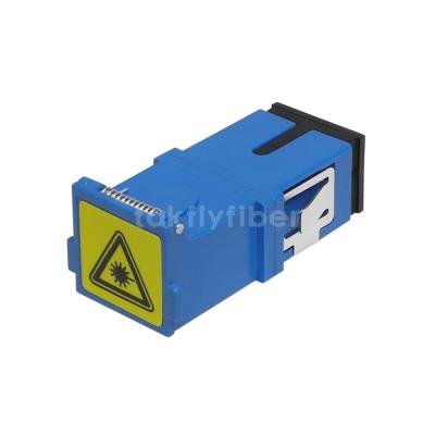 China Shutter Type SC UPC Adapter Simplex Blue Color Fiber Optic Adapter for sale