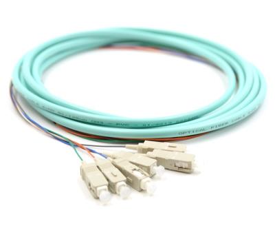 China Indoor Fiber Optic Pigtail SC APC UPC Single Multimode Aqua LSZH for sale