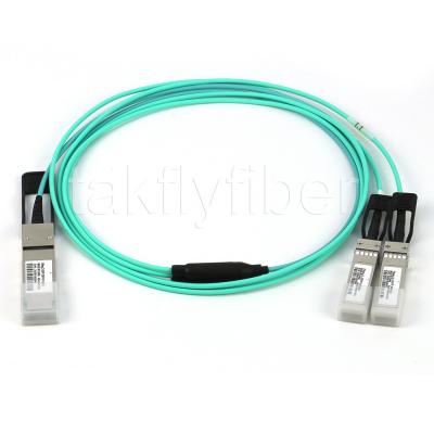 China Cable 40G QSFP+ de AOC a 2SFP+ 3M-30m 40G al cable óptico activo del desbloqueo 2*10G para Data Center en venta