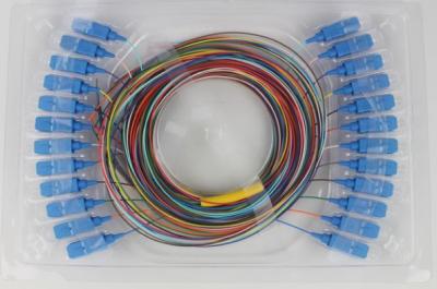 China 12 Color Fiber Optic Pigtail SC UPC Singlemode 9/125μM LSZH PVC for sale