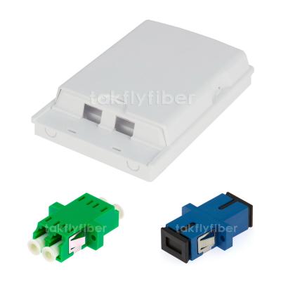 China FTTH Wall Mounted Terminal Box 2 Ports ABS Box Outdoor Optical Distribution Box for sale