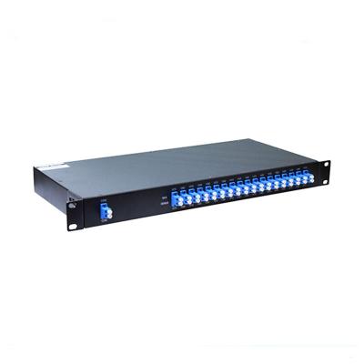 China 1U 19in Rack Mount WDM Mux Demux LC Dual Fiber 18 Channel for sale