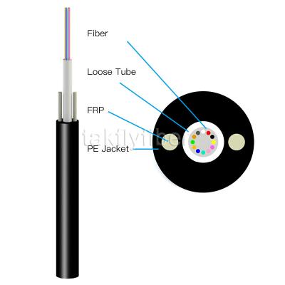 China 4F 6F 12F 16F 24F GYFXTY Non-Metallic Singlemode Fiber Optic Cable PE Jacket FRP Strength Member for sale