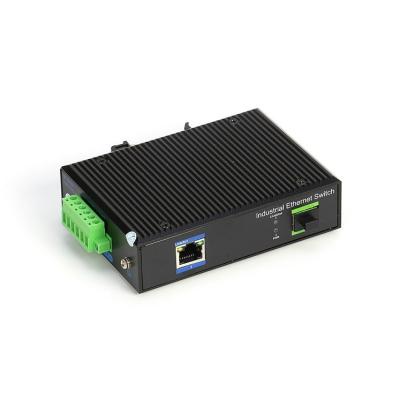 China 1 RJ45 SFP 52VDC Industrial Media Converter Auto MDI Poe Ethernet Switch for sale