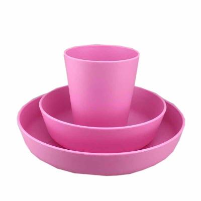 China Sustainable Biodegradable Baby Tableware, Bamboo Fiber Dinner Set Bamboo Fiber Kids Tableware From China Manufacturer for sale