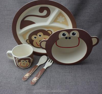 China New Sustainable Baby Bamboo Fiber Child Eco Friendly Dinner Set for sale