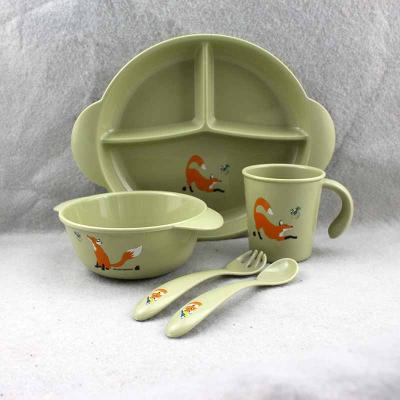 China Sustainable Customized Color PLA Cartoon Style Biodegradable Kids Eco-Friendly Dinner Set for sale