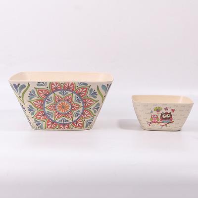 China Sustainable Hot Selling Kitchen Tableware Natural Bamboo Bowls Durable Bamboo Fiber Eco-friendly Printed Salad Bowl From China for sale