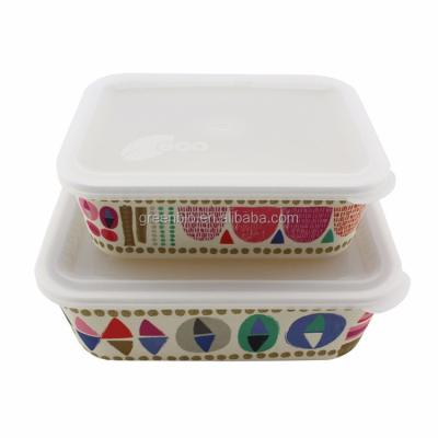 China Eco-Friendly Bamboo Fiber Container Food Bowl Food Storage Box for sale