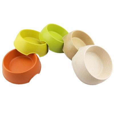 China Sustainable Biodegradable Nature Eco-friendly Round Bamboo Fiber Bowl For Animal Pets Animals Bamboo Fiber Dishes for sale