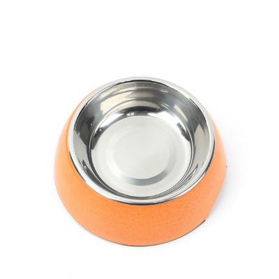 China Personalized Bamboo Fiber +Stainless Organic Dog Fiber Dog Cat Food Bamboo Bowl for sale