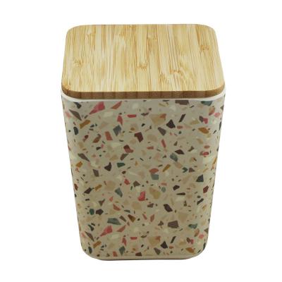 China Food Safe Dishwasher Eco PLA Food Storage Jar Canister With Bamboo Lid for sale