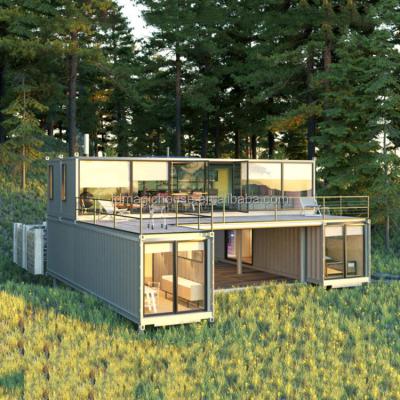 China Modern Luxury Container Homes 2 Story Container House 40ft Prefab Container House for sale