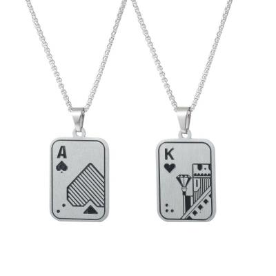 China Trendy Fashion Stainess Steel Pendant Necklace With Poker Pattter for sale