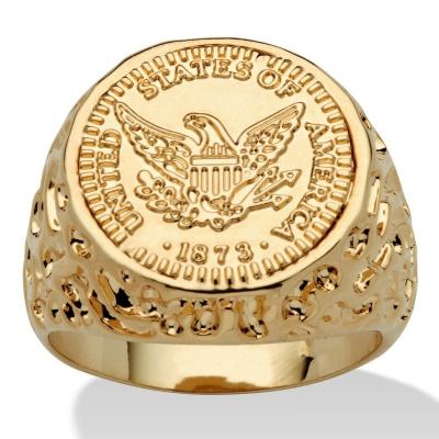 China Other Hot Selling 14K Gold Plated President Rings Eagle Seal For Men Size 7-15 for sale