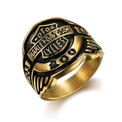 China Other Manufacturers Supply Motorcycle Ring Retro Mens Rings Trendy Fashion Stainless Steel Rings for sale