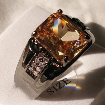 China Fashion TRENDY Jewelry Black Gold Plated AAA Cubic Zirconia Rings Wedding Rings For Men for sale