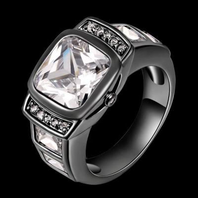 China Trendy Fashion Stainless Steel Jewelry With Diamond Rings Men's Zircon Rings for sale