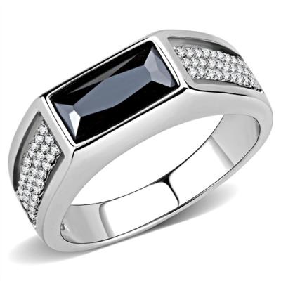 China TRENDY Fashion Jewelry Stainless Steel AAA Zircon Rings Mens Rings for sale