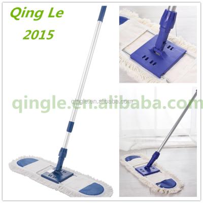 China Sustainable dust cleaning broom with aluminum telescopic handle, microfiber flat broom, cotton dust broom for sale