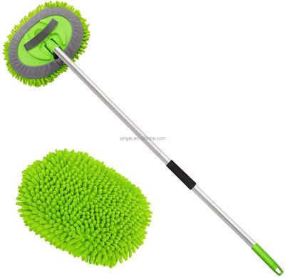 China Amazon Caterpillar Car Cleaning Grout Broom With Aluminum Handle And Extra Section Refill QL2017T for sale