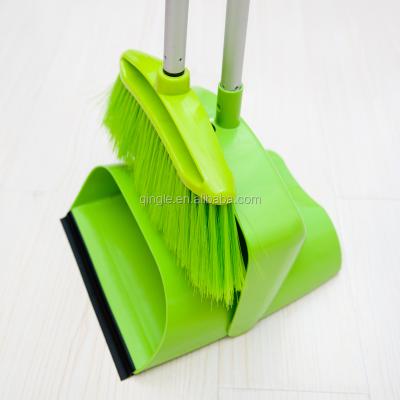 China Home Plastic Eco - Friendly Design Broom And Dustpan Set With Aluminum Handle for sale