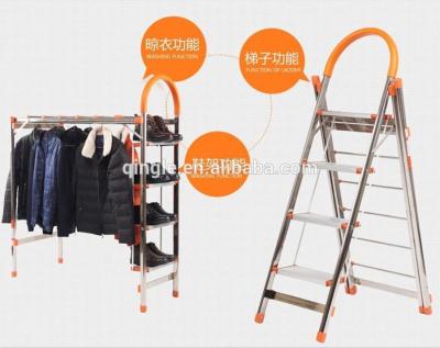 China Folding Ladders Aluminum Ladder With Clothes Drying Rack for sale