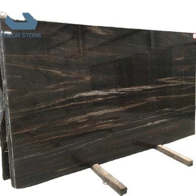 China Modern USA Granite Importers Polished Exotic Brown Teak Wood Granite Slabs For Sale for sale