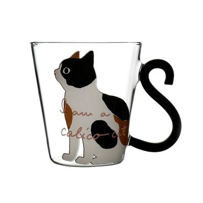 China Viable Creative Cute Cartoon Kitty Home Office Cup Tea Cup Glass Water Cup Cat Mug Cup Milk Coffee for sale