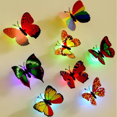 China WALL STICKER LED Light Butterfly LED Wall Stickers Night Light Lamp Home Room Wedding Party Office Wall Decor for sale