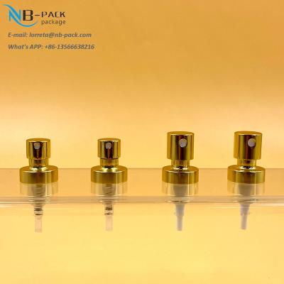 China Aluminum Cosmetic Crimp Pump Gold Mist Perfume Atomizer Crimp Spray Pump for sale