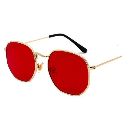 China Personalized Sunglasses Personality Irregular Sunglasses Shape Metal Glass Men Women Literary Style Sunglasses for sale