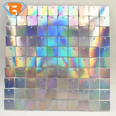 China Wall or background decoration for 6ft 6ft 36pcMore than clear 40 colors grid panel shimmer sequin wall panel backdrop stand party Birday wedding decoration for sale