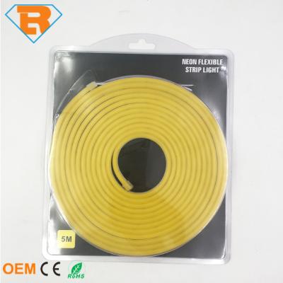 China IP65 DC12V LANDSCAPE Color LED Rope Yellow Neon Strip Light SMD 2835 Waterproof 5M One Set Silicone Shell For Decorative Lighting for sale