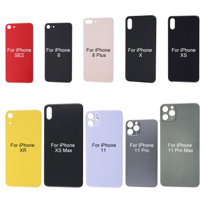 China OEM Original Big Hole Glass Back Cover Cell Phone Glass Housings For iPhone 12 8 8P xs xs 11 max SE2 replacement sticker pro for sale