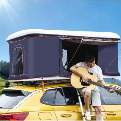 China Straight Bracing Type Outdoor camping open car roof top tent awning foldable hard shell car roof top tent for sale