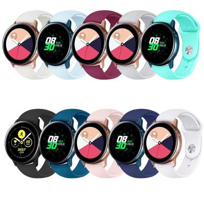 China Wholesale Liquid Silicone Strap 20mm 22mm Monochromatic Watch Band For Samsung Galaxy Garmin Smart Watch for sale