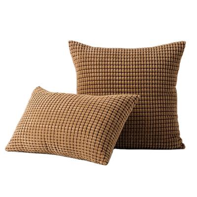 China Wholesale Anti-static Plush Velvet Check Pattern Throw Cushion Case For Household Decoration Christmas Bedding Room Home Living Room Sofa for sale