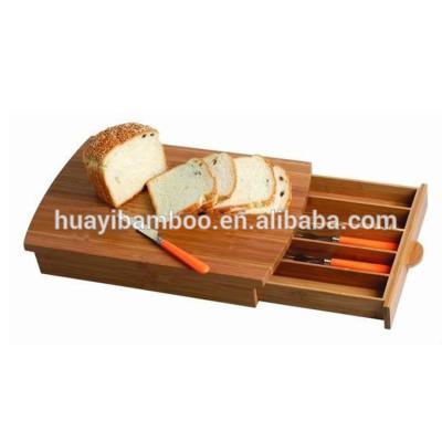 China Sustainable Natural Eco-Friendly Bamboo Cutting Boards With Knife Pocket for sale