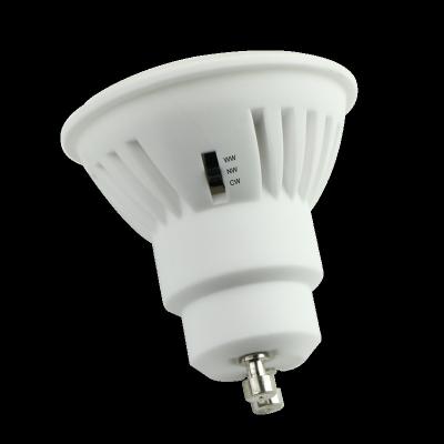 China Modern Function 7W 8W 9W Ceramic Led Spotlight GU10 Knob Change Color Temperature With 100lm/W Ceramic Led Bulb for sale