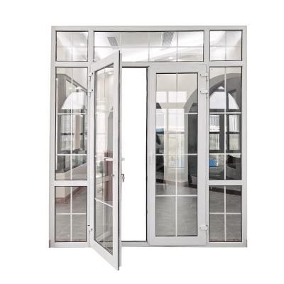 China WANJIA Doors PVC Casement Anti-theft Soundproof Swing Door UPVC Glass PVC Accordion Door for sale