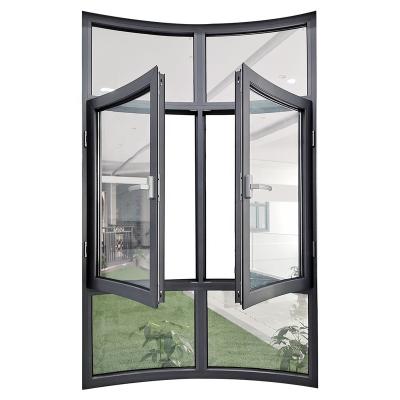 China Folding Screen WANJIA Double Casement Glass Window Aluminum Window for sale