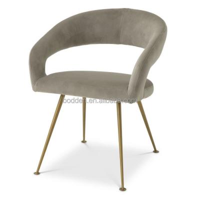 China Modern And Luxurious Contemporary Home Furniture Metal Leg With Smooth Velvet Fabric Dining Chairs for sale