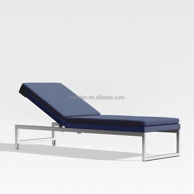 China Modern Luxury Aluminum Steel Leg Fabric Fabric SS Furniture Blue Color Outdoor Beach Sun Sofa for sale