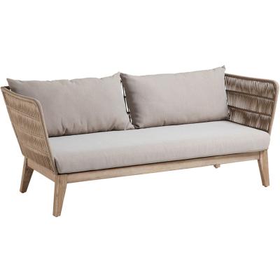 China Factory Price Modern Solid Wood Teak Leg With Water Proof Outdoor Rope Furniture Sofa for sale