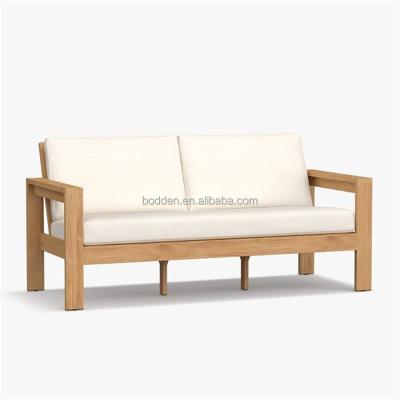 China Modern All Weather Outside Patio Sitting Popular Wooden Teak Furniture Garden Sofa for sale