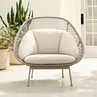 China Modern Garden Furniture Aluminum Frame Woven With Rattan Like A Shape All Weather Wicker Nest / Wicker Chairs for sale