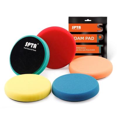 China SPTA Self Cleaning 5 Inch Flat Foam Pads Around Edge Auto Polishing Pad Pads High Quality Orbital Random Hook & Loop Discs for sale