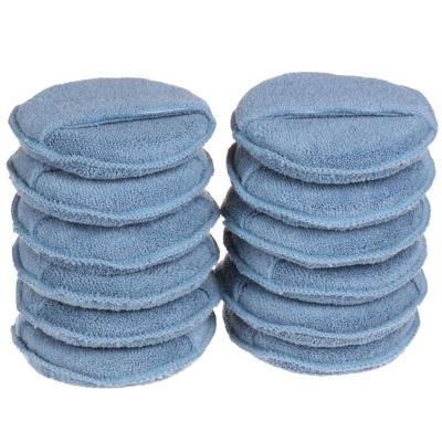 China Washable and Reusable Car Microfiber Wax Applicator Pads, Pocket Car Cleaning Pads with 10Pcs for sale